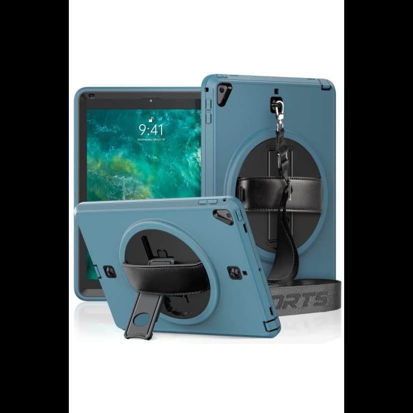 Newface Apple iPad 5 Air 9.7 Kılıf Strap-C Otterbox Tablet Kapak - Mavi