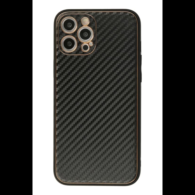 Newface Apple iPhone 12 Pro Kılıf Coco Karbon Silikon - Siyah