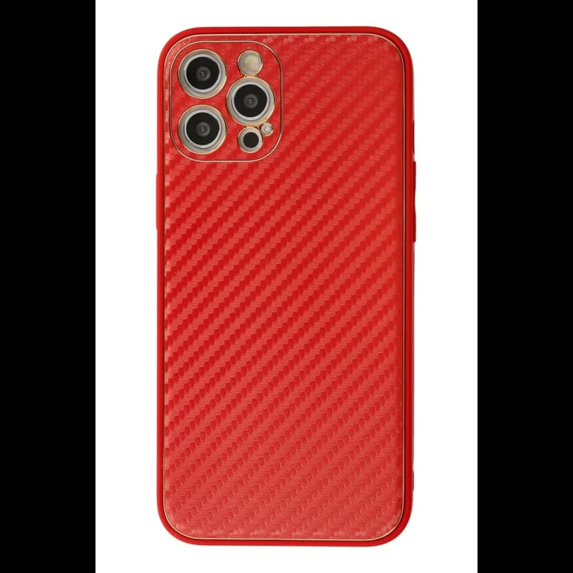 Newface Apple iPhone 12 Pro Max Kılıf Coco Karbon Silikon - Kırmızı
