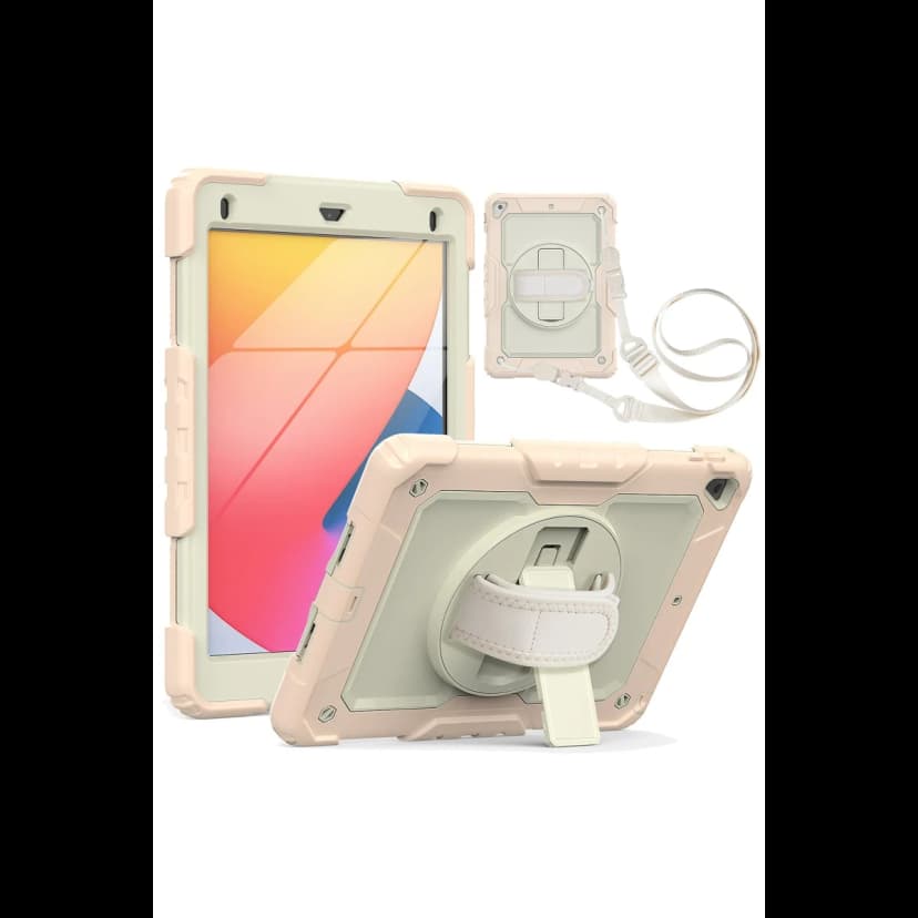Newface Apple iPad 5 Air 9.7 Kılıf Strap New Tablet Kapak - Pembe