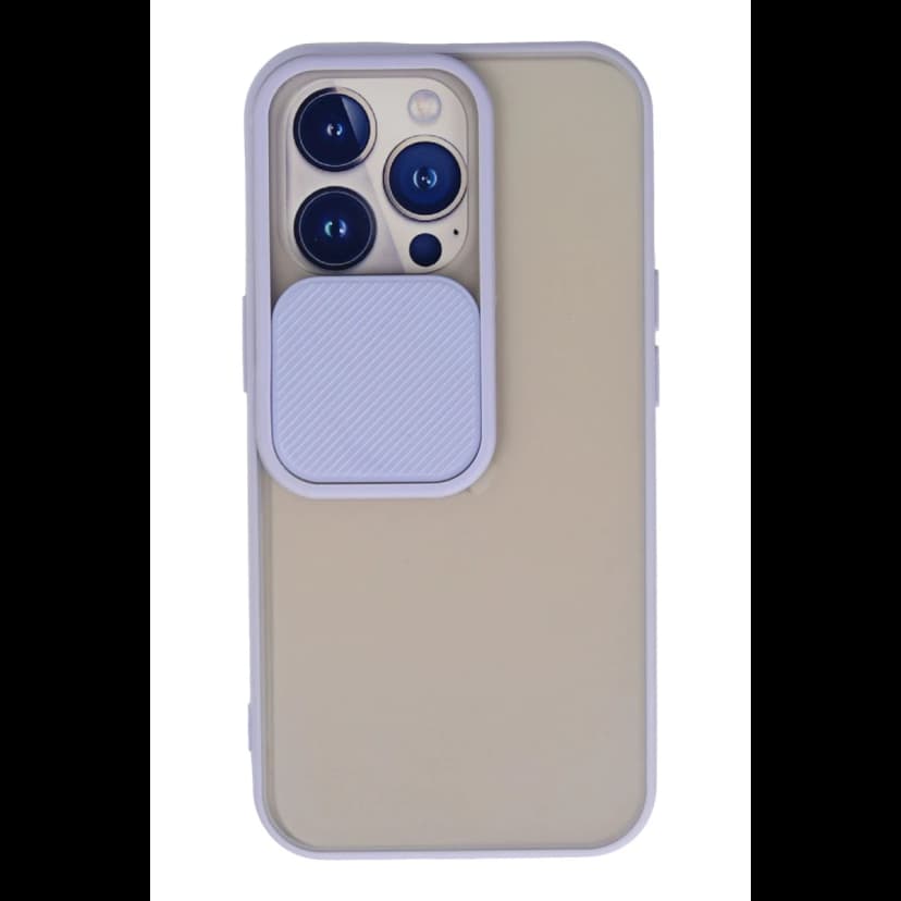 Newface Apple iPhone 13 Pro Kılıf Palm Buzlu Kamera Sürgülü Silikon - Lila