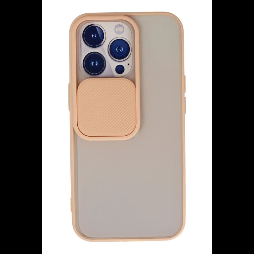 Newface Apple iPhone 13 Pro Kılıf Palm Buzlu Kamera Sürgülü Silikon - Pembe