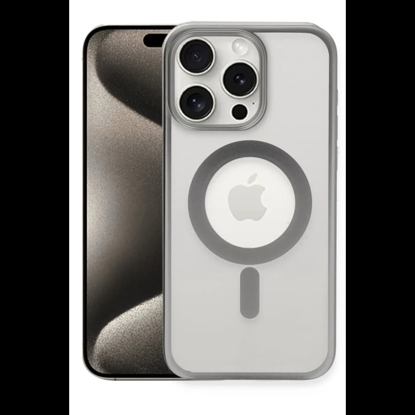 Newface Apple iPhone 15 Pro Kılıf Erozi Magsafe Kapak - Gümüş