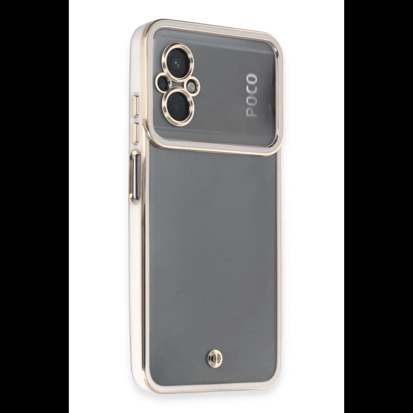 Newface Xiaomi Poco M5 Kılıf Liva Lens Silikon - Beyaz