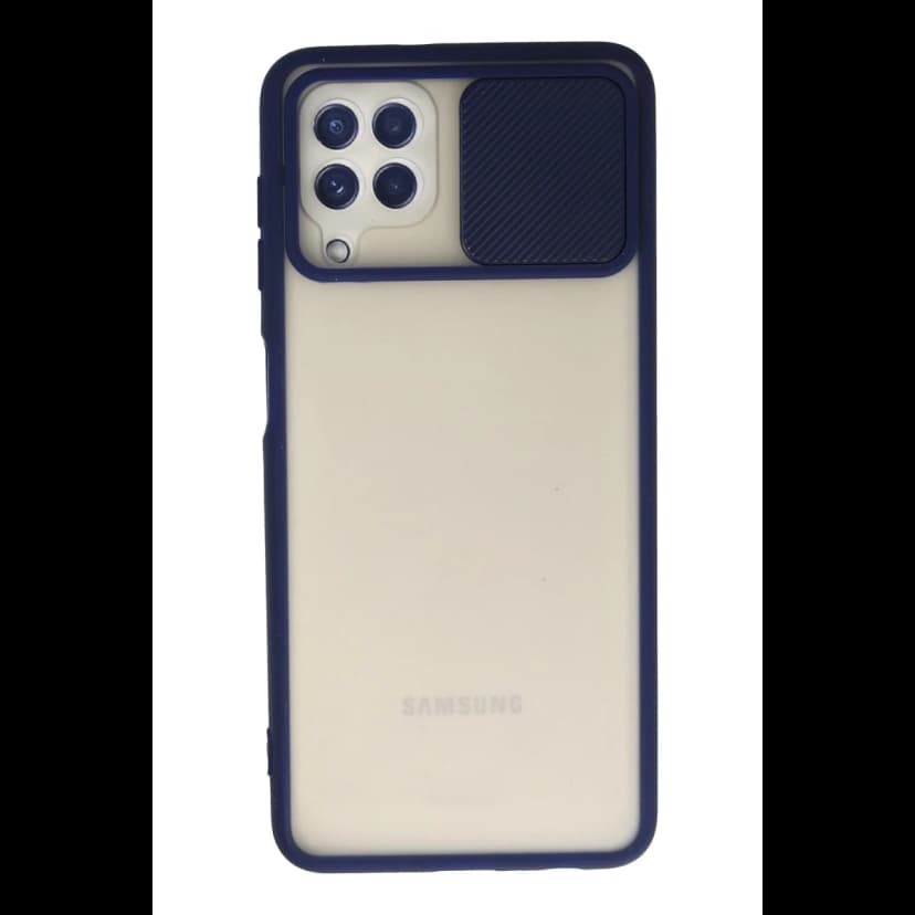 Newface Samsung Galaxy A22 Kılıf Palm Buzlu Kamera Sürgülü Silikon - Lacivert