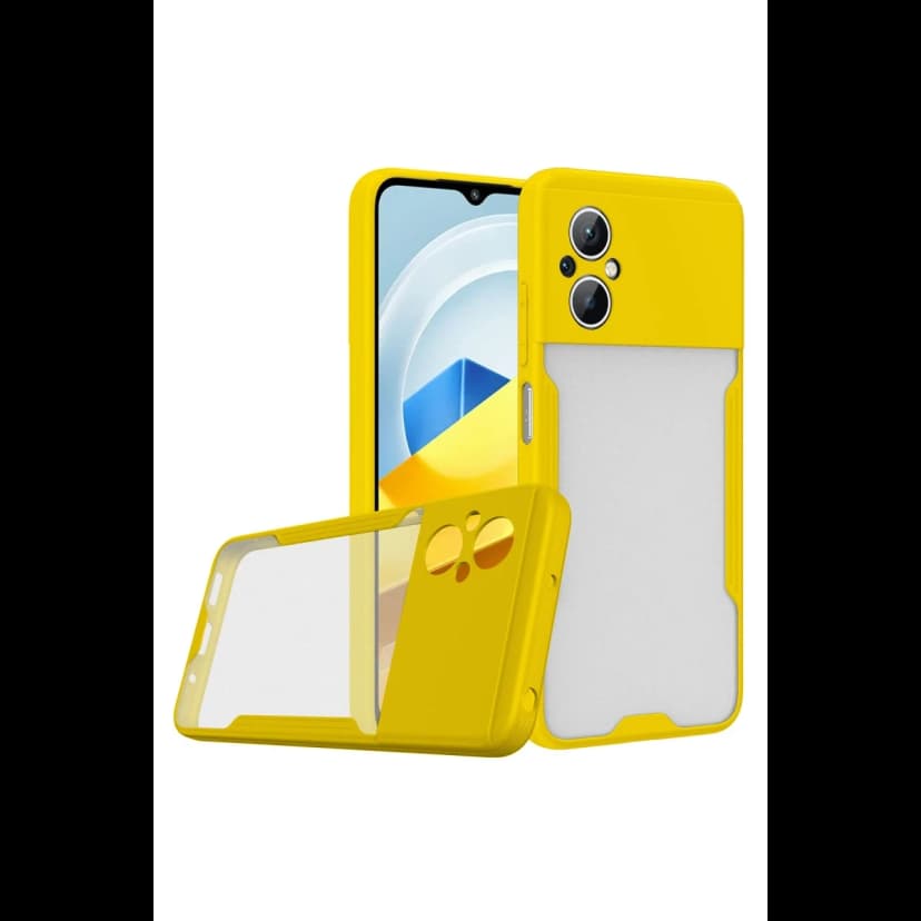 Newface Xiaomi Poco M5 Kılıf Platin Silikon - Sarı