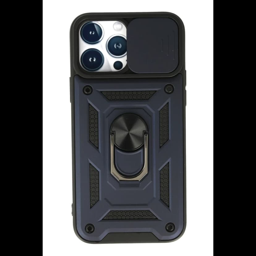 Newface Apple iPhone 13 Pro Kılıf Pars Lens Yüzüklü Silikon - Lacivert
