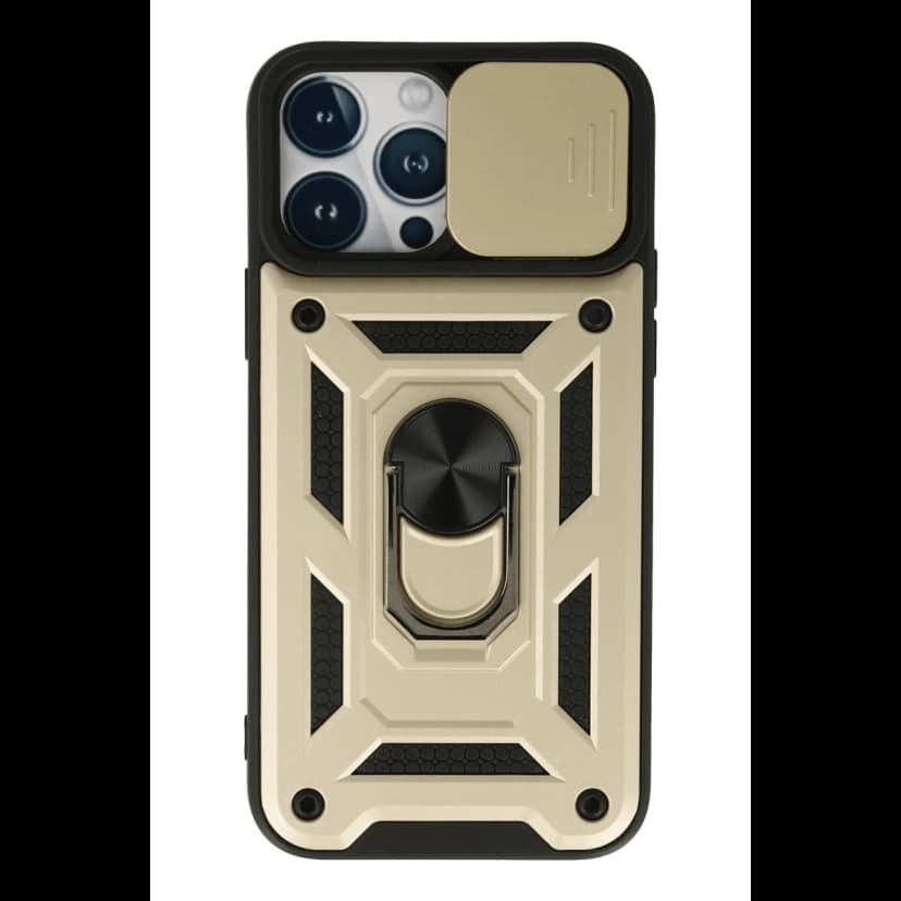 Newface Apple iPhone 13 Pro Kılıf Pars Lens Yüzüklü Silikon - Gold