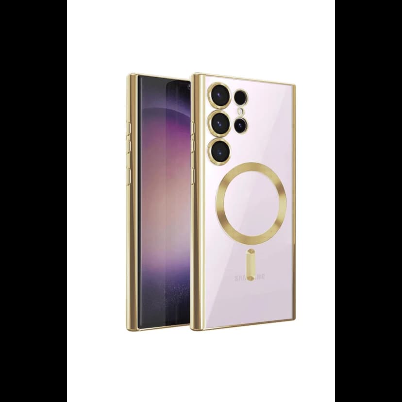 Newface Samsung Galaxy S22 Ultra Kılıf Kross Magneticsafe Kapak - Gold