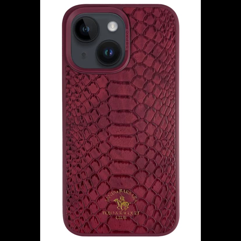 Santa Barbara Polo Racquet Club Apple iPhone 15 Knight Deri Kapak - Kırmızı