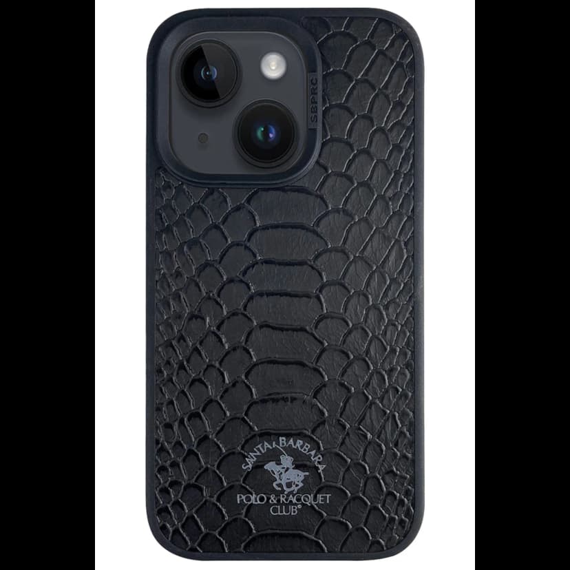 Santa Barbara Polo Racquet Club Apple iPhone 15 Plus Knight Deri Kapak - Siyah