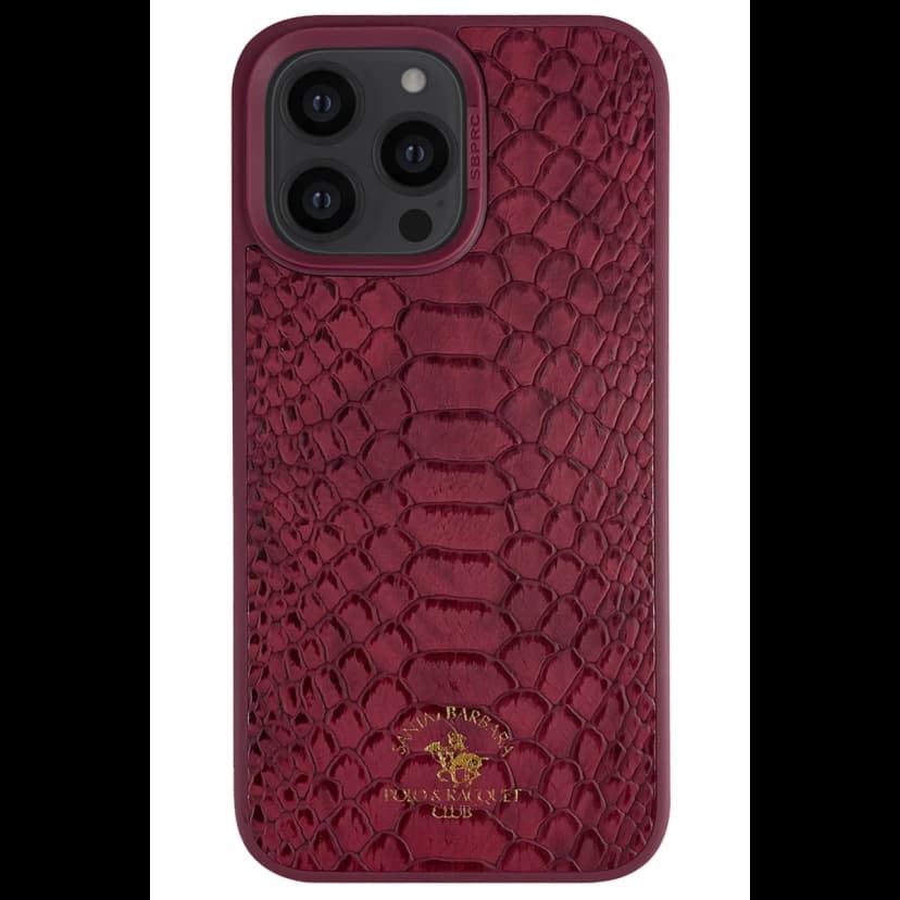 Santa Barbara Polo Racquet Club Apple iPhone 15 Pro Max Knight Deri Kapak - Kırmızı