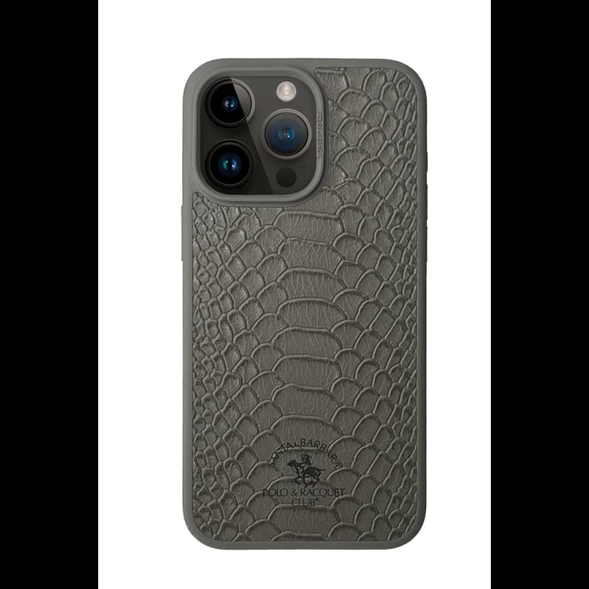 Santa Barbara Polo Racquet Club Apple iPhone 15 Pro Max Knight Deri Kapak - Titan Gri