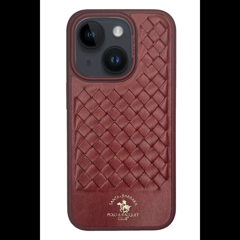 Santa Barbara Polo Racquet Club Apple iPhone 15 Plus Ravel Deri Kapak - Kırmızı