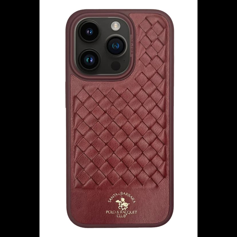 Santa Barbara Polo Racquet Club Apple iPhone 15 Pro Max Ravel Deri Kapak - Kırmızı