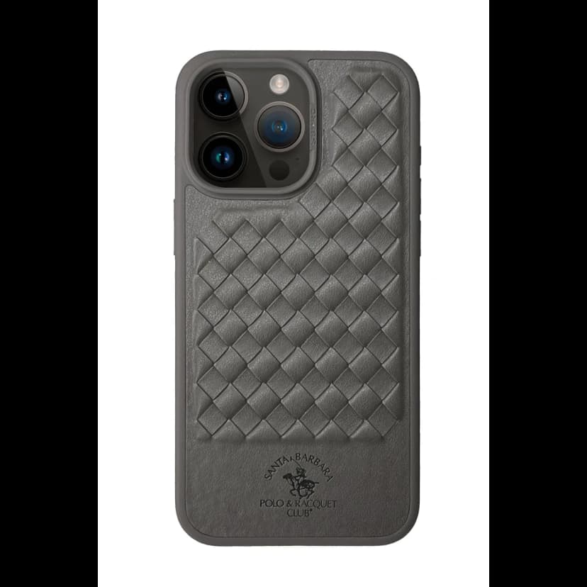 Santa Barbara Polo Racquet Club Apple iPhone 15 Pro Max Ravel Deri Kapak - Titan Gri