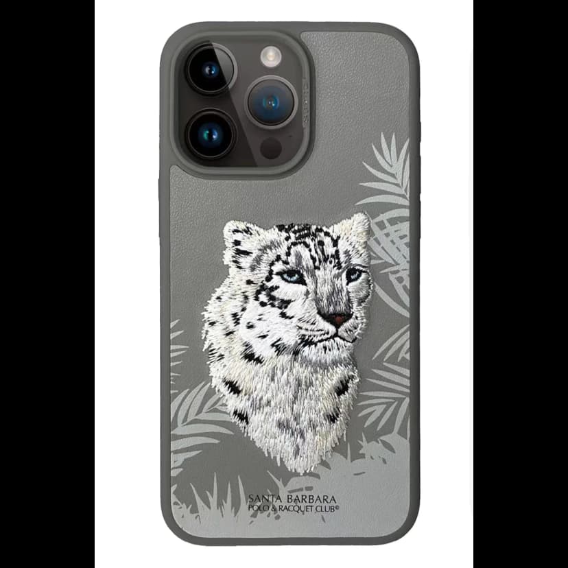 Santa Barbara Polo Racquet Club Apple iPhone 15 Pro Max Savanna Kapak - Snow Leopard Siyah