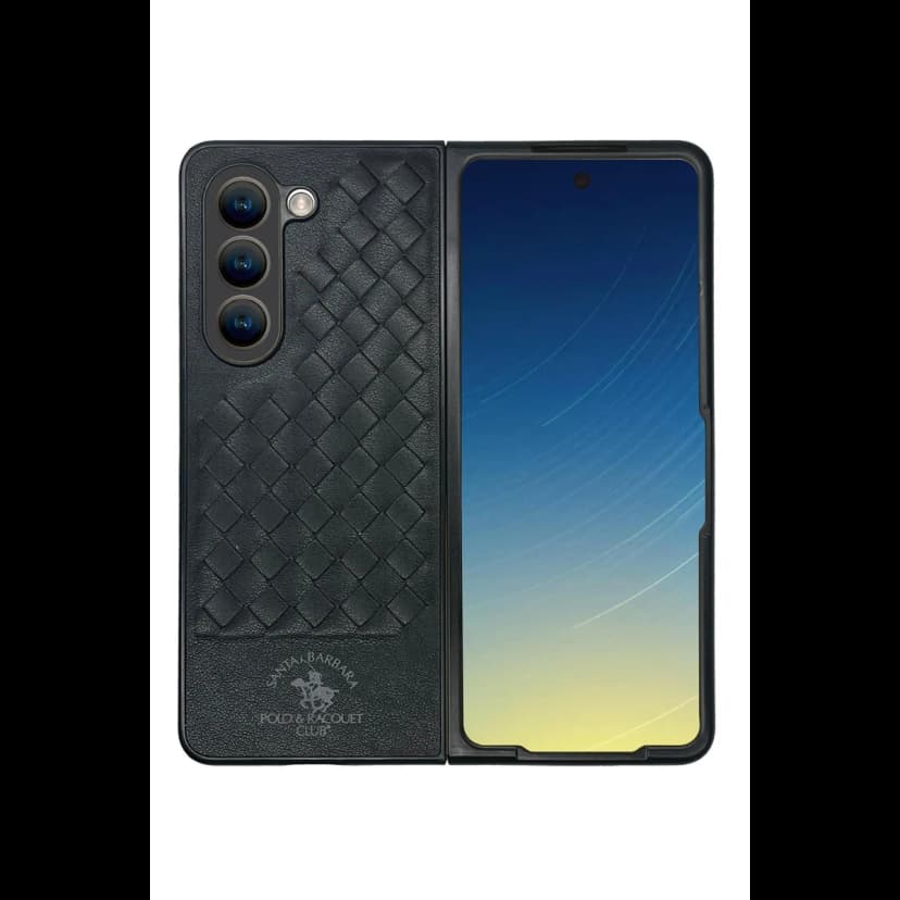 Santa Barbara Polo Racquet Club Samsung Galaxy Z Fold 5 Ravel Deri Kapak - Siyah