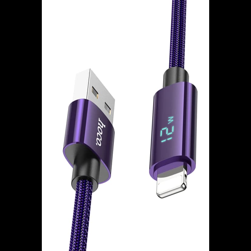 Hoco. U125 1.2M Benefit USB to Lightning Şarj Data Kablosu - Mor