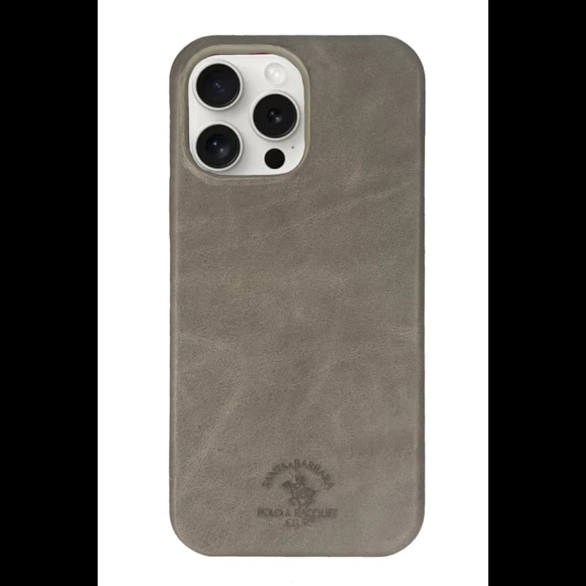 Santa Barbara Polo Racquet Club Apple iPhone 15 Pro Elton Genuine Magsafe Deri Kapak - Titan Gri