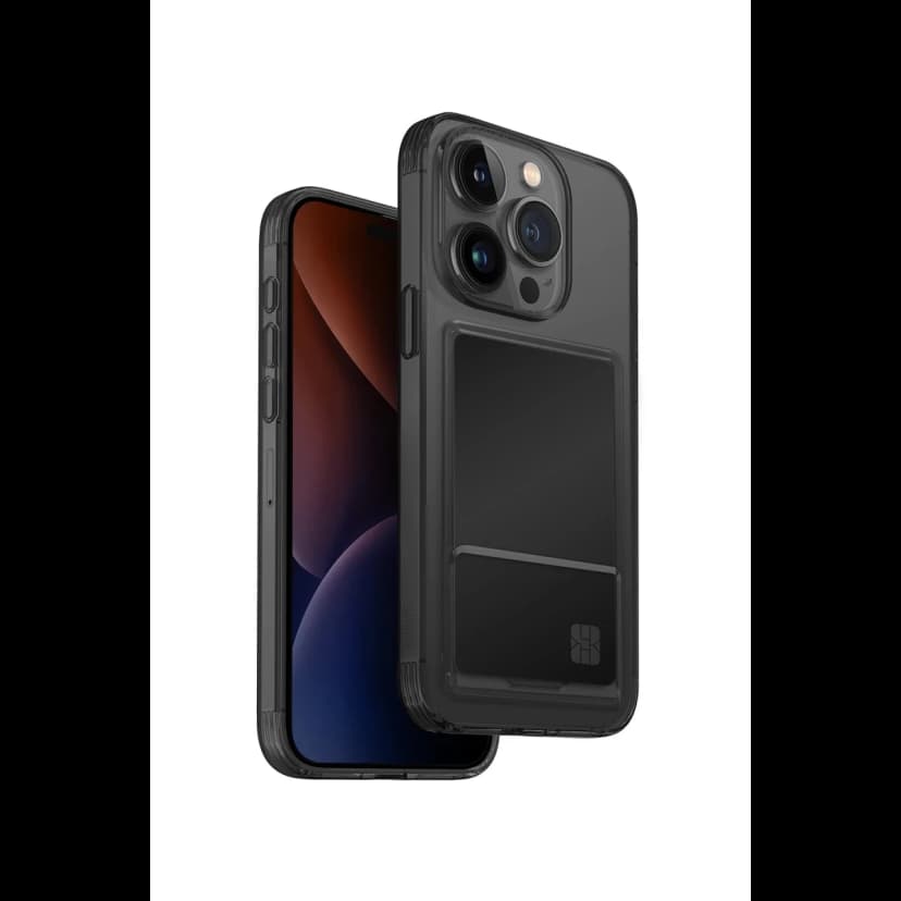 Uniq Apple iPhone 15 Pro Air Fender Kartvizitli Kapak - Füme