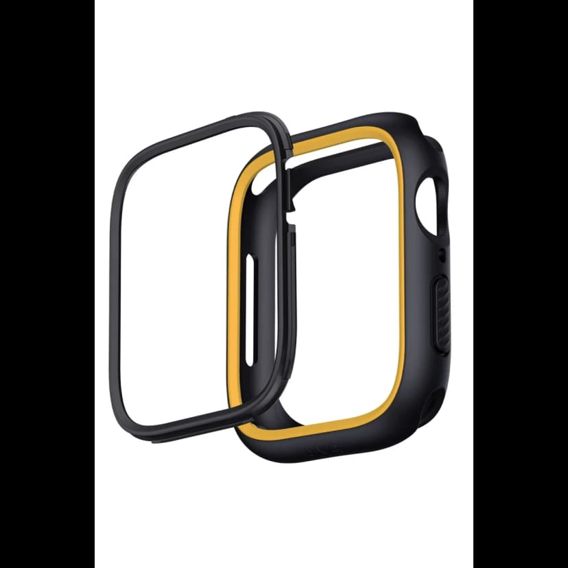 Uniq Apple Watch 41mm Moduo Camlı Kasa Ekran Koruyucu - Siyah-Sarı