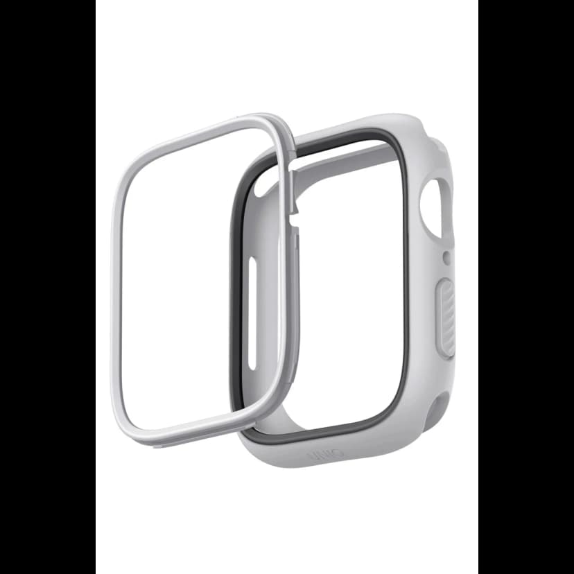 Uniq Apple Watch 45mm Moduo Camlı Kasa Ekran Koruyucu - Gümüş-Gri