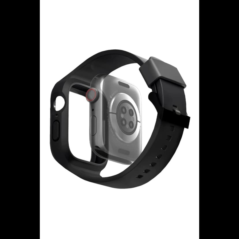 Uniq Apple Watch 45mm Monos 2 in 1 Silikon Kordon - Siyah