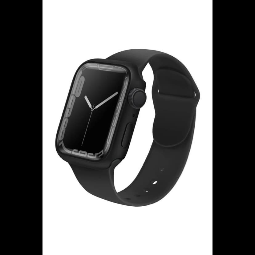 Uniq Apple Watch 41mm Legion Camlı Silikon Kasa Koruyucu - Siyah