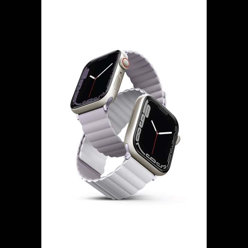 Uniq Apple Watch Ultra 49mm Revix Reversible Manyetik Kordon - Lila-Beyaz