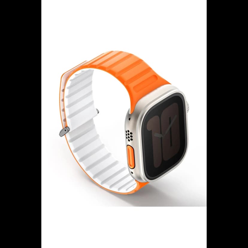 Uniq Apple Watch Ultra 49mm Revix Evo Reversible Manyetik Kordon - Turuncu-Beyaz