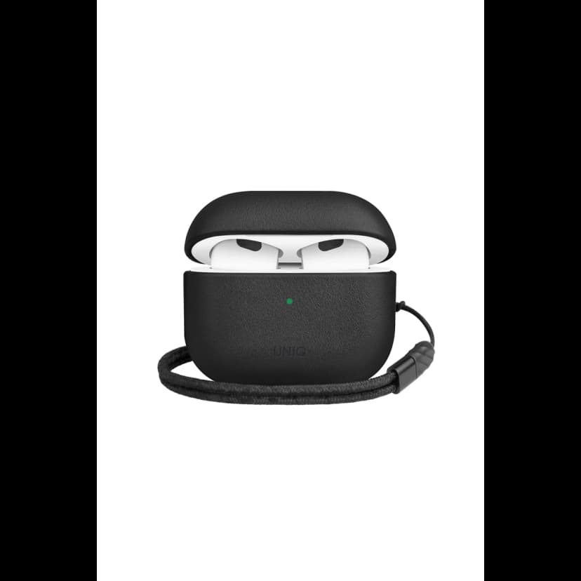 Uniq Apple Airpods 3 (3.nesil) Terra Genuine Deri Kılıf - Siyah