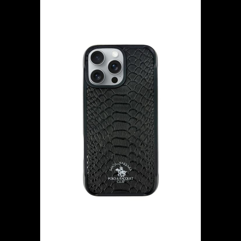 Santa Barbara Polo Racquet Club Apple iPhone 16 Pro Max Knight Deri Kapak - Siyah