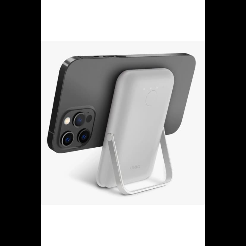 Uniq Hoveo 5.000mAh Manyetik PD Kablosuz Type-C Standlı Powerbank - Açık Gri