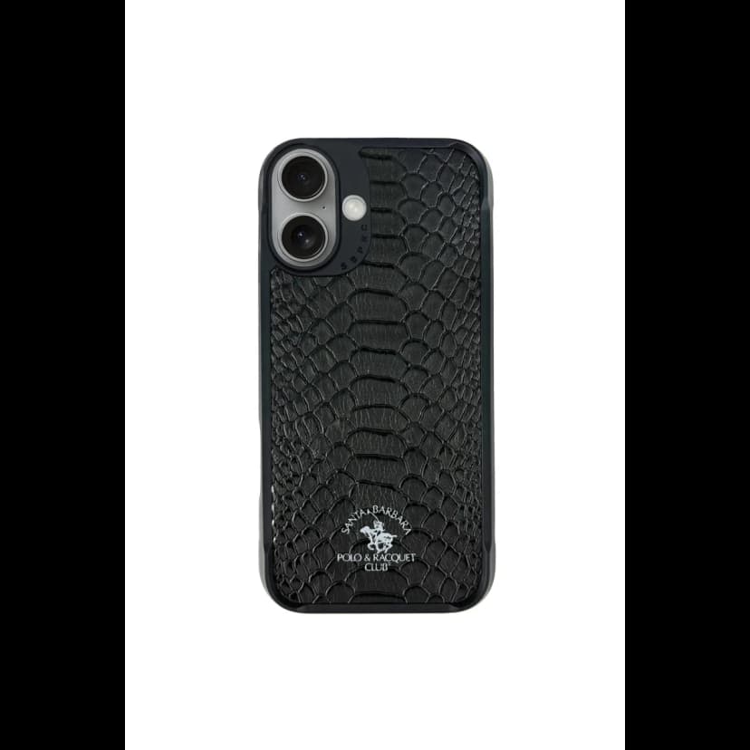 Santa Barbara Polo Racquet Club Apple iPhone 16 Plus Knight Deri Kapak - Siyah