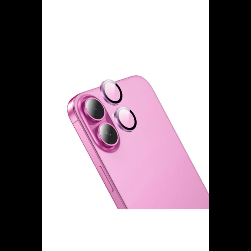 Hoco. Apple iPhone 16 3D Metal Frame Kamera Lens - Pembe