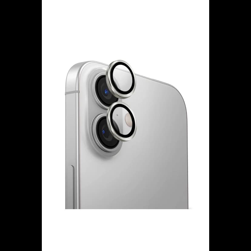 Uniq Apple iPhone 16 Optix Alüminyum Kamera Lens Koruyucu - Gümüş