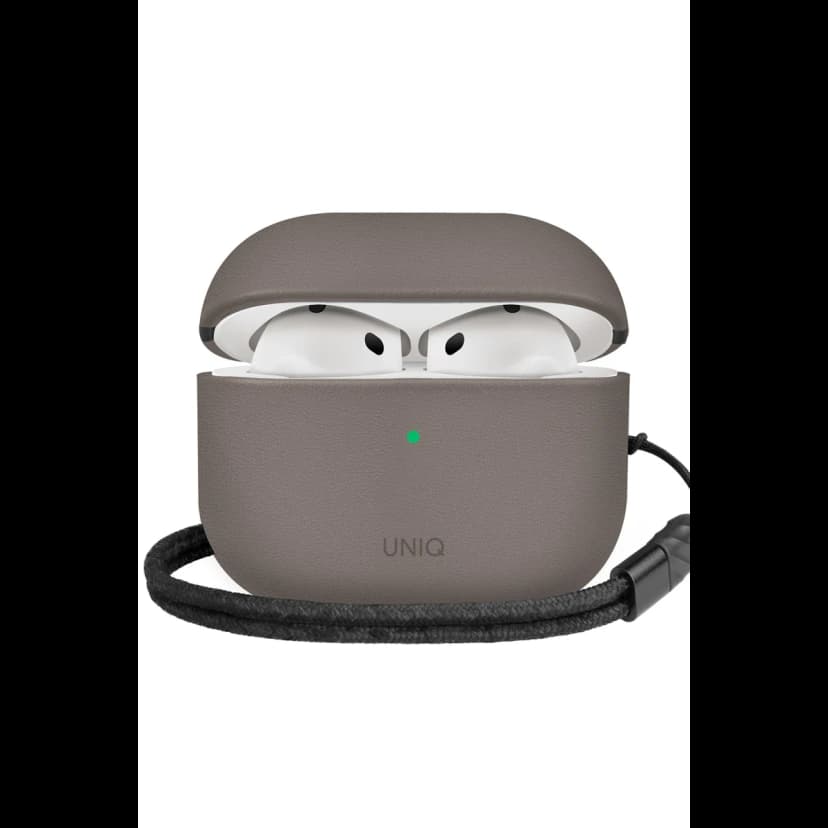 Uniq Apple Airpods 4 (4.nesil) Lyden DS Deri Kılıf - Titan Gri