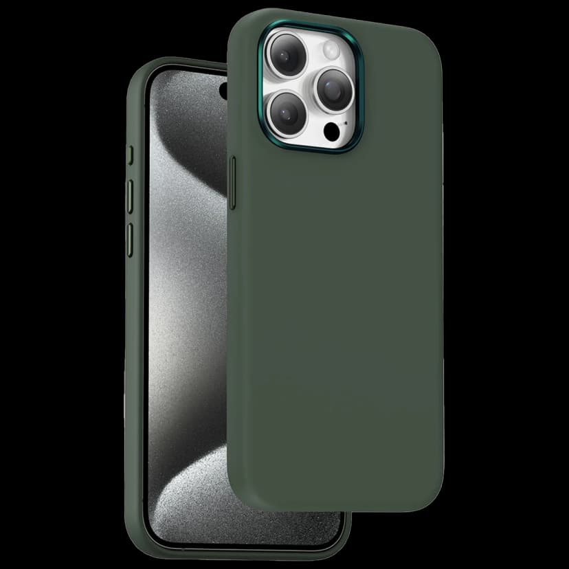 Keephone Apple iPhone 15 Pro Max Rosana Silikon Kılıf - Koyu Yeşil