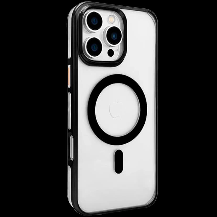 Joko Apple iPhone 16 Pro Max Gleam PC Sert Magsafe Kılıf - Şeffaf-Siyah