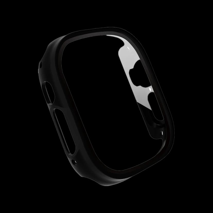 URR Apple Watch 46mm Camlı Kasa Ekran Koruyucu - Siyah