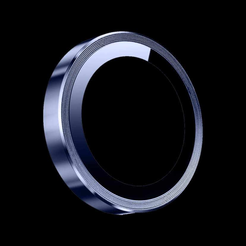 Keephone Apple iPhone 15 Pro Max 3D Spiral Alüminyum AR Kamera Lens Koruyucu - Koyu Mavi
