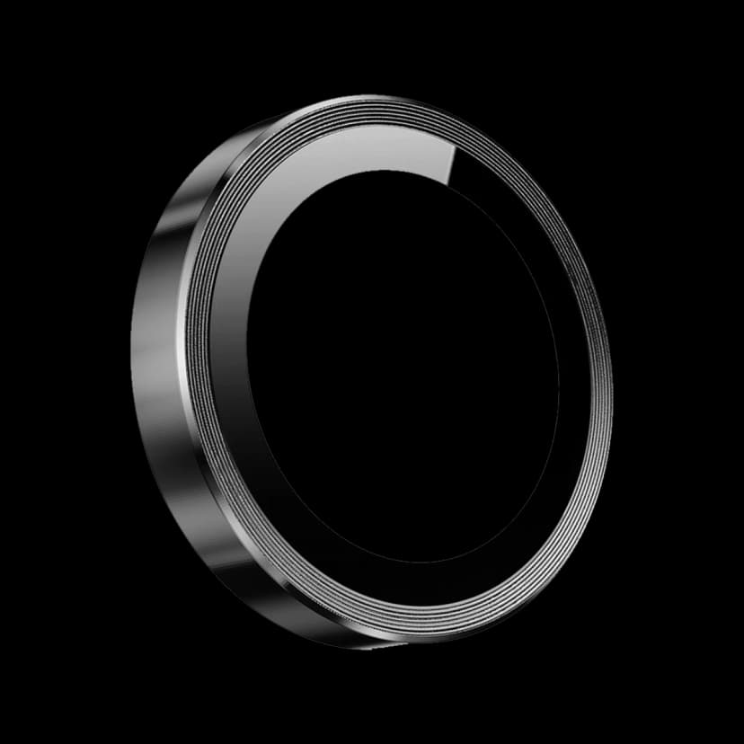 Keephone Apple iPhone 15 Pro Max 3D Spiral Alüminyum AR Kamera Lens Koruyucu - Siyah