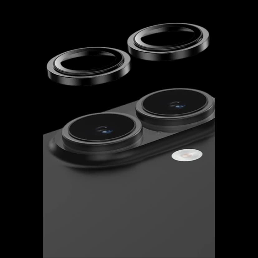 Keephone Apple iPhone 16 Capital Alüminyum AR Kamera Lens Koruyucu - Siyah
