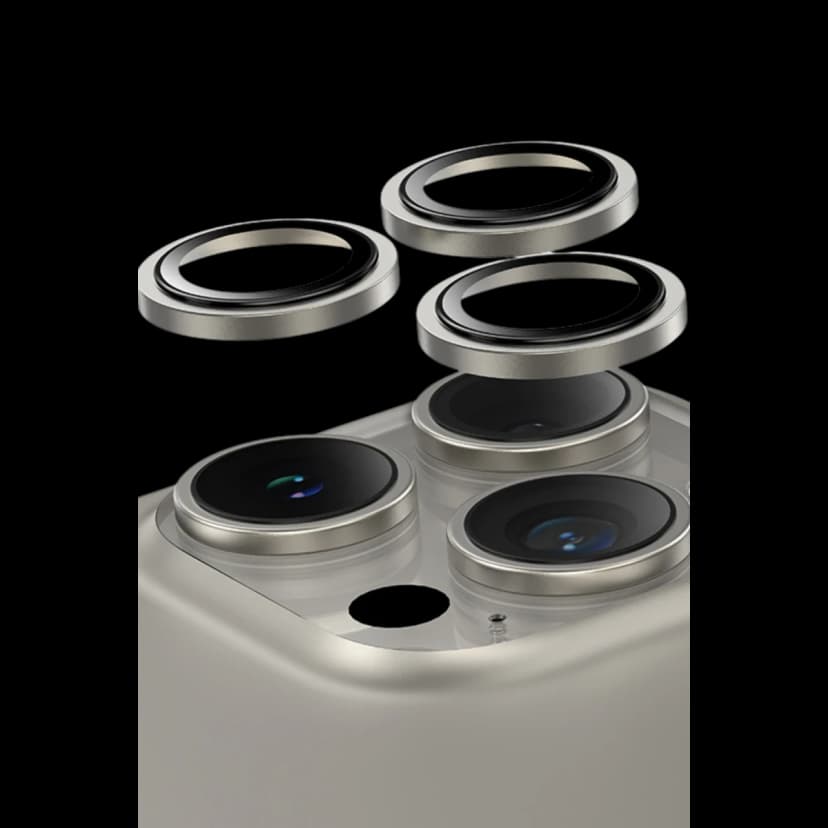 Keephone Apple iPhone 16 Pro Max Capital Alüminyum AR Kamera Lens Koruyucu - Natural Titanyum