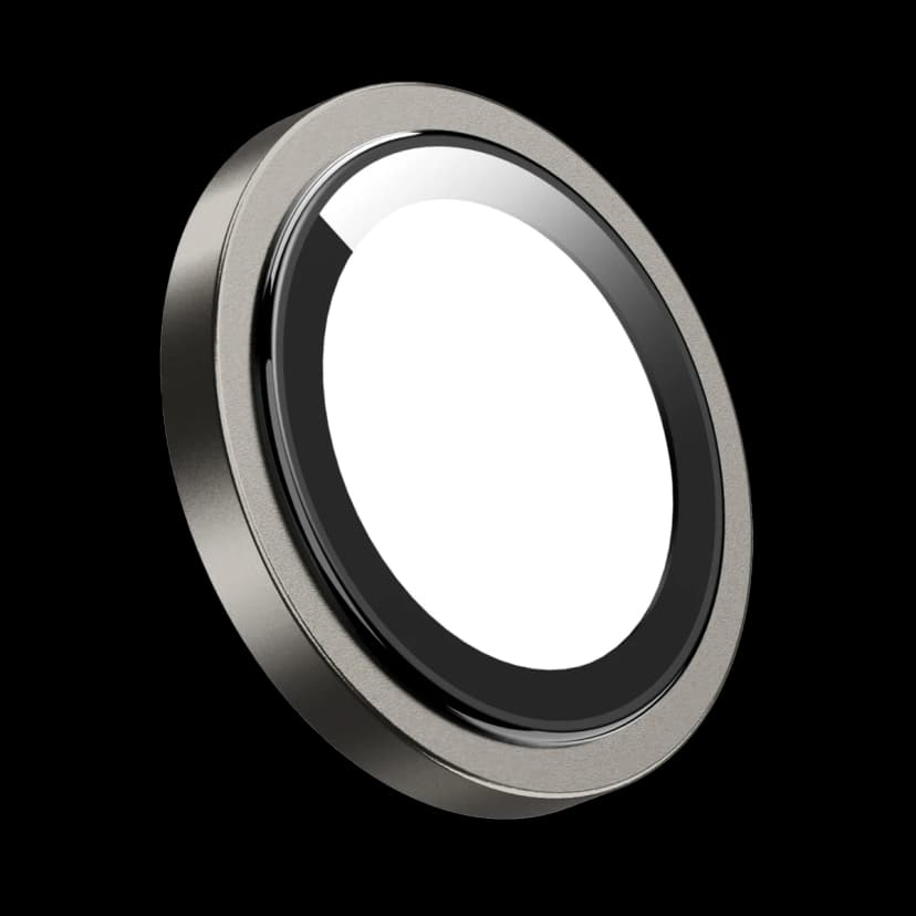 Keephone Apple iPhone 15 Pro Max Capital Alüminyum AR Kamera Lens Koruyucu - Natural Titanyum