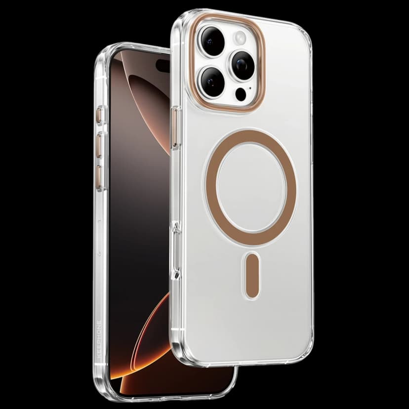 Keephone Apple iPhone 16 Pro Max Aurora Şeffaf Magsafe Kılıf - Çöl Titanyum