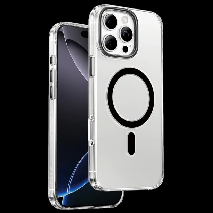 Keephone Apple iPhone 16 Pro Max Aurora Şeffaf Magsafe Kılıf - Siyah Titanyum