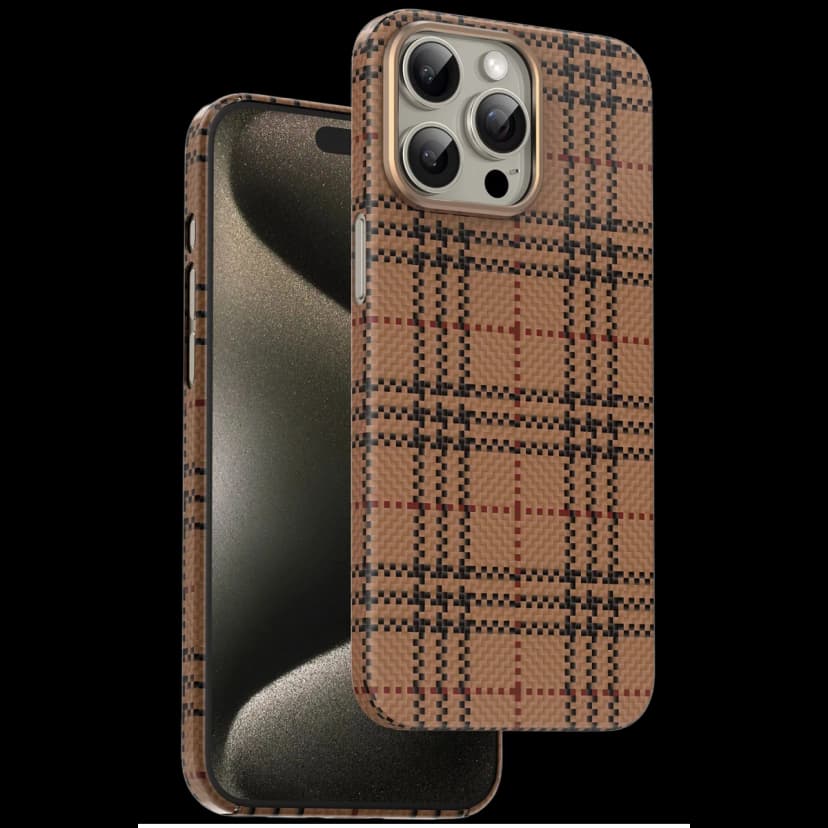 Keephone Apple iPhone 15 Pro Max Scots Kevlar Magsafe Kılıf - Çöl Titanyum