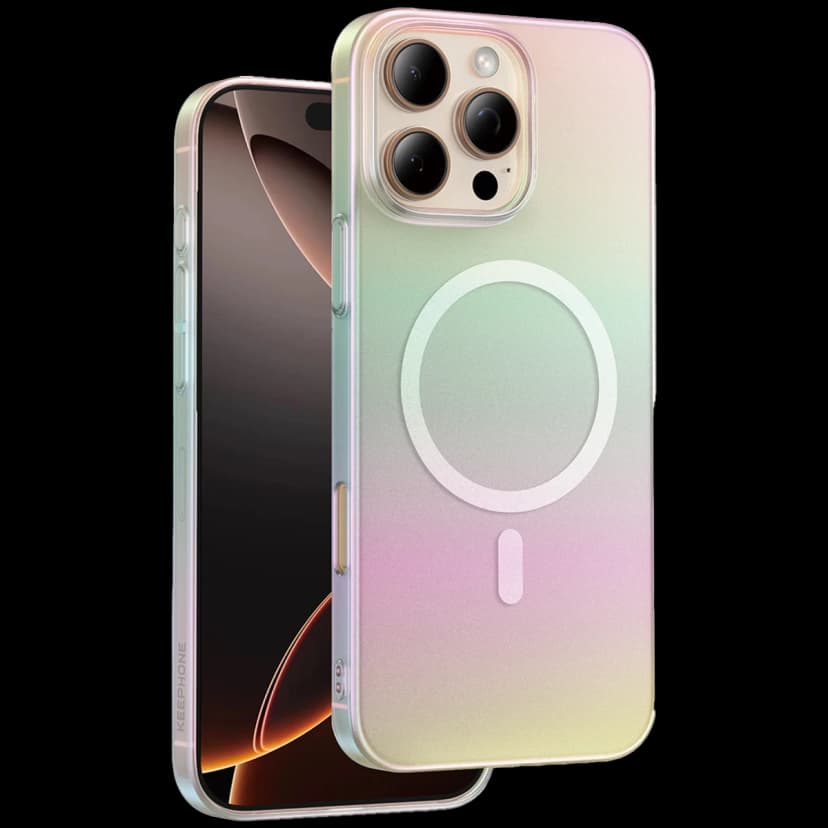 Keephone Apple iPhone 16 Pro Max Fantasia Gökkuşağı Magsafe Kılıf - Beyaz